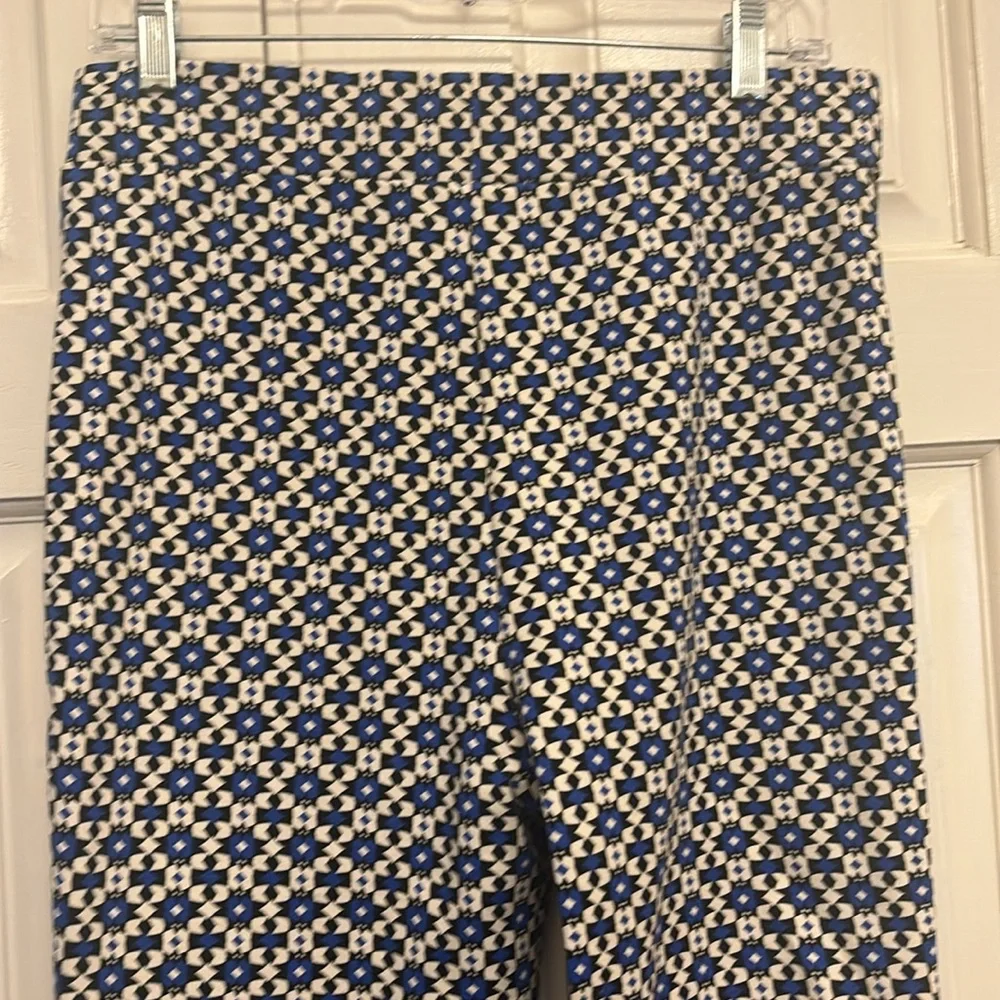 Maeve Blue and White Patterned Flare Pants - Picture 6 of 11